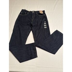 JEANS STRAIGHT Levis Middy WOMENS‎ 29X30 Blue Dark Wash  Stretch Denim NWT